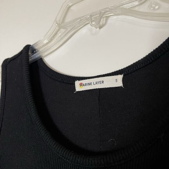 Marine Layer Lexi Rib Daytime Midi bodycon black Dress small - Picture 4 of 7